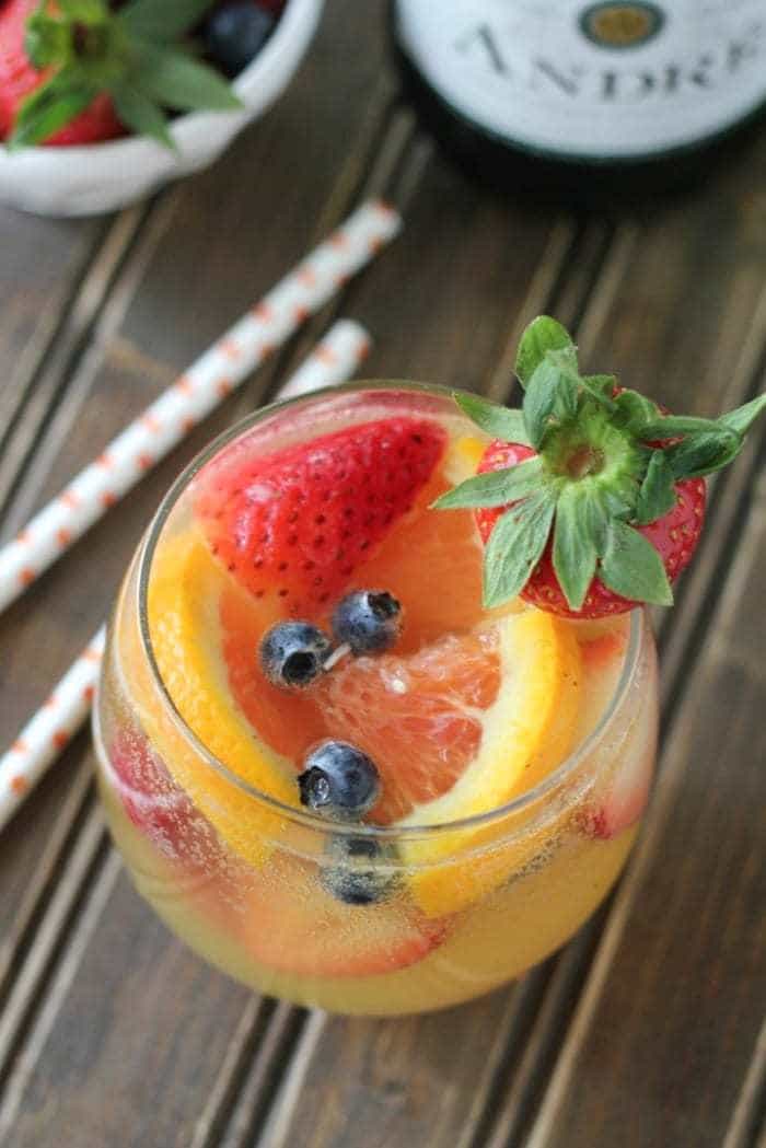 Crisp, refreshing white wine sangria! Perfect for anytime of year!