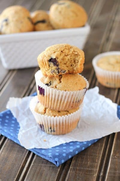 Whole food, whole wheat, blueberry muffins! I healthier way to make a delicious classic!