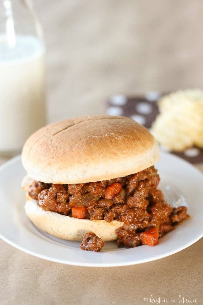 Delicious whole food sloppy joe recipe. It's so good and so easy, you'll never use a mix again!