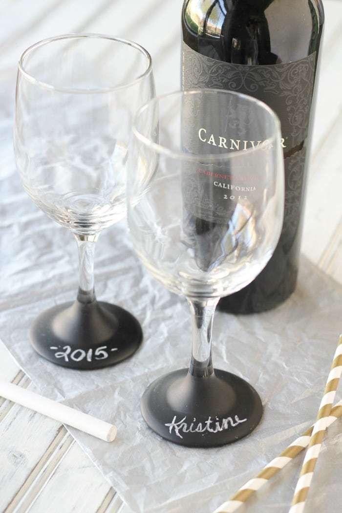 Chalkboard Wine Glass