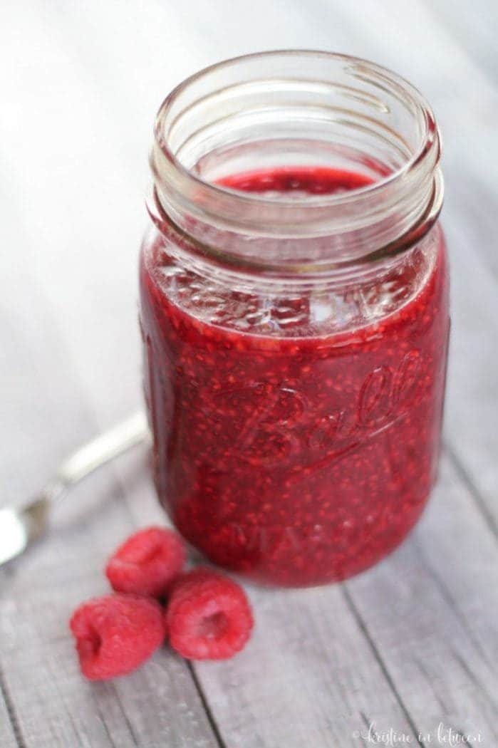 My favorite homemade raspberry chia jam! It has no sugar or pectin!