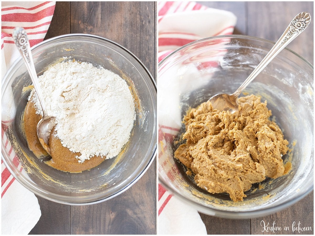 Process shots of how to make gingersnap cookies.