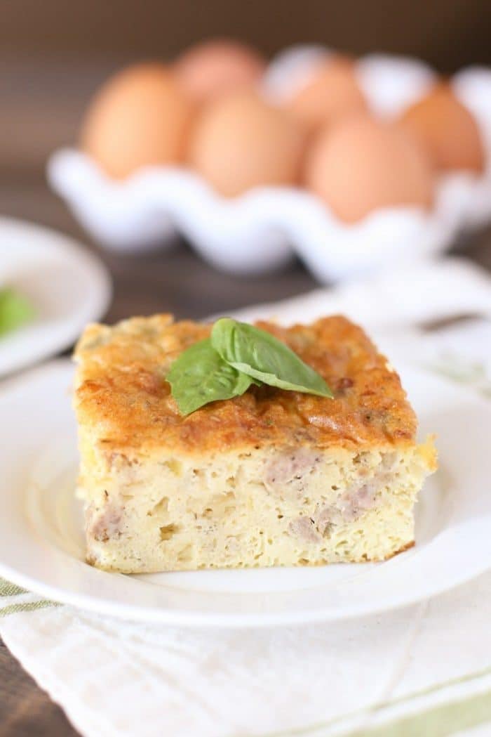Spice up your next brunch with this simple and delicious sausage & green chili egg puff.
