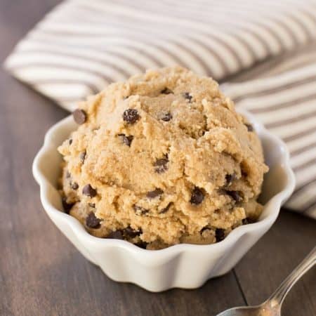 Simple ingredient edible cookie dough {eggless}. When you want a treat or add some to your favorite ice-cream to take it to the next level!