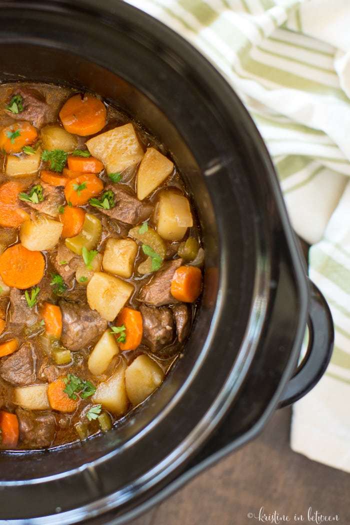 This healthy beef stew is a perfect way to kick-off fall! It's made in the Crock-Pot, so it's quick and easy!