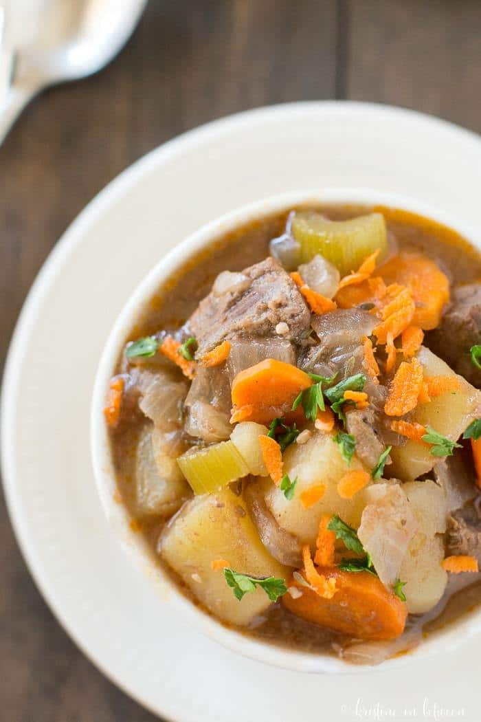 This healthy beef stew is a perfect way to kick-off fall! It's made in the Crock-Pot, so it's quick and easy!