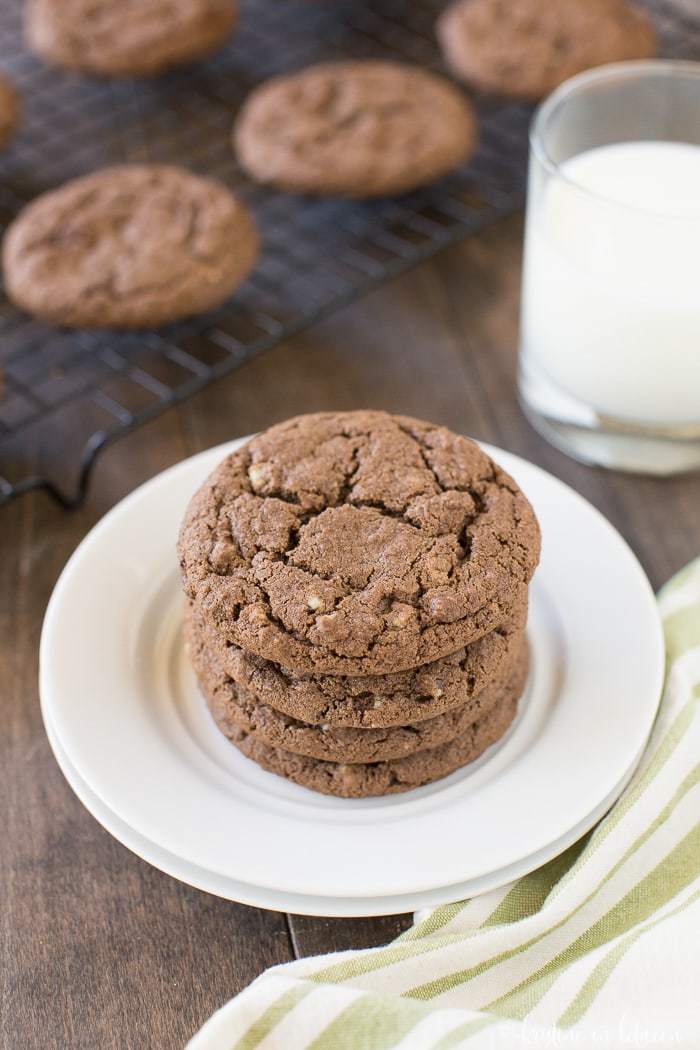 Soft and chewy mint chocolate cookies made with Andes mint chips! These cookies are perfect for the holidays or any day!