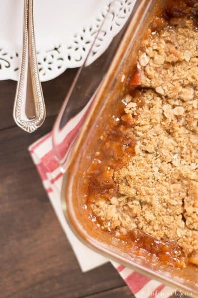 Delicious whole food apple crisp made with no refined sugar! It's so easy you can make it anytime!