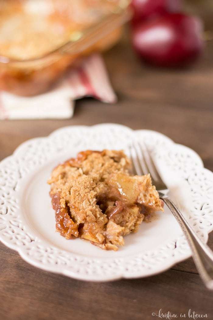 Delicious whole food apple crisp made with no refined sugar! It's so easy you can make it anytime!