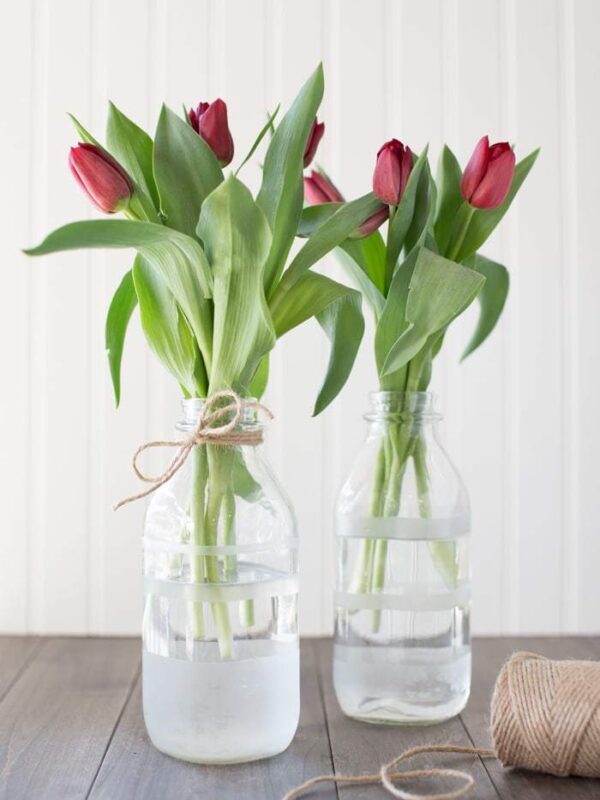 DIY Etched Flower Vases