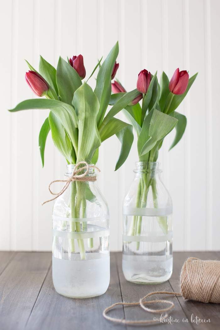 DIY Etched Flower Vases