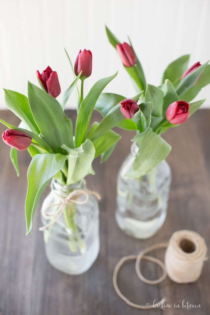 DIY etched flower vases. 