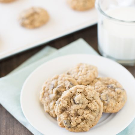 This is the perfect small-batch recipe for classic chewy oatmeal raisin cookies!