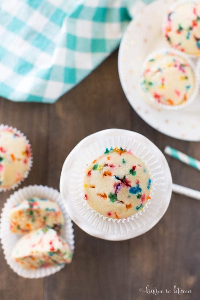 It doesn't have to be your birthday to enjoy these small-batch birthday cake muffins!