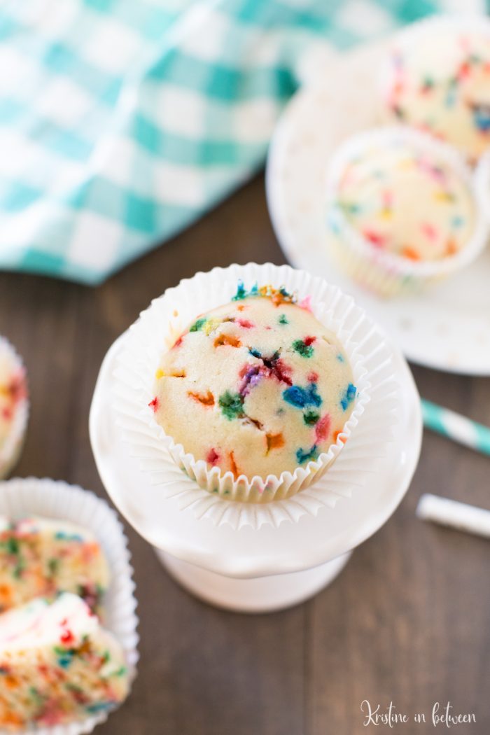 It doesn't have to be your birthday to enjoy these small-batch birthday cake muffins!