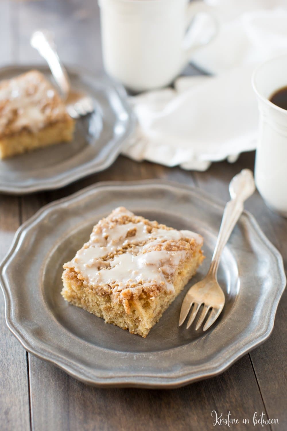 Delicious small-batch banana crumb cake made with white whole wheat flour!