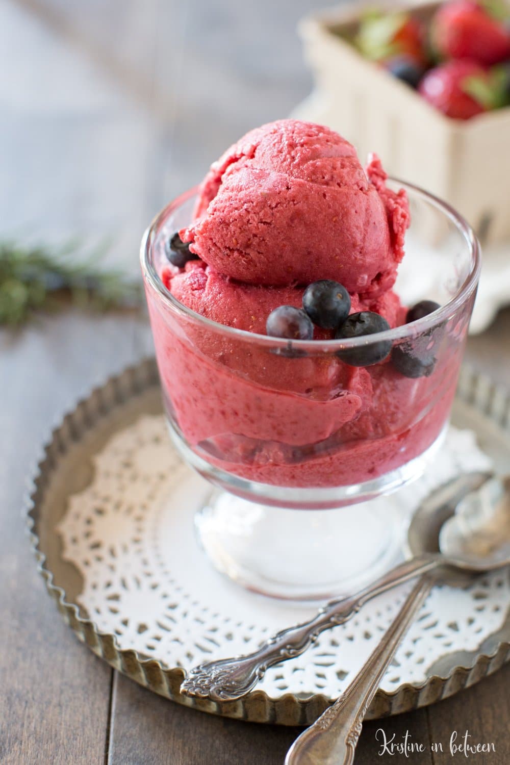 You'll love this easy no-churn raspberry frozen yogurt! It's made with only three ingredients! Perfect for hot summer days!