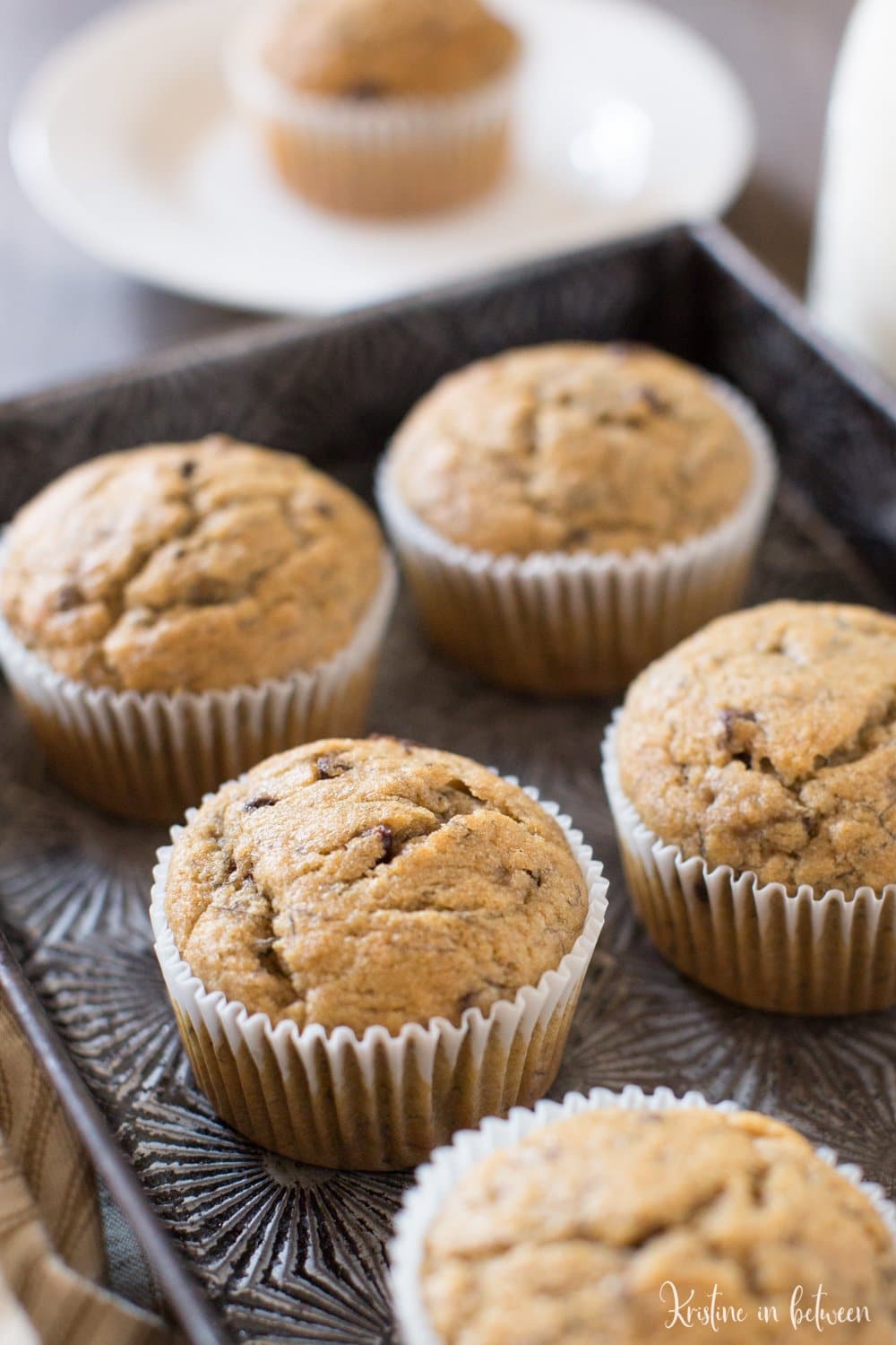 These whole wheat peanut butter banana muffins are the perfect breakfast or snack!