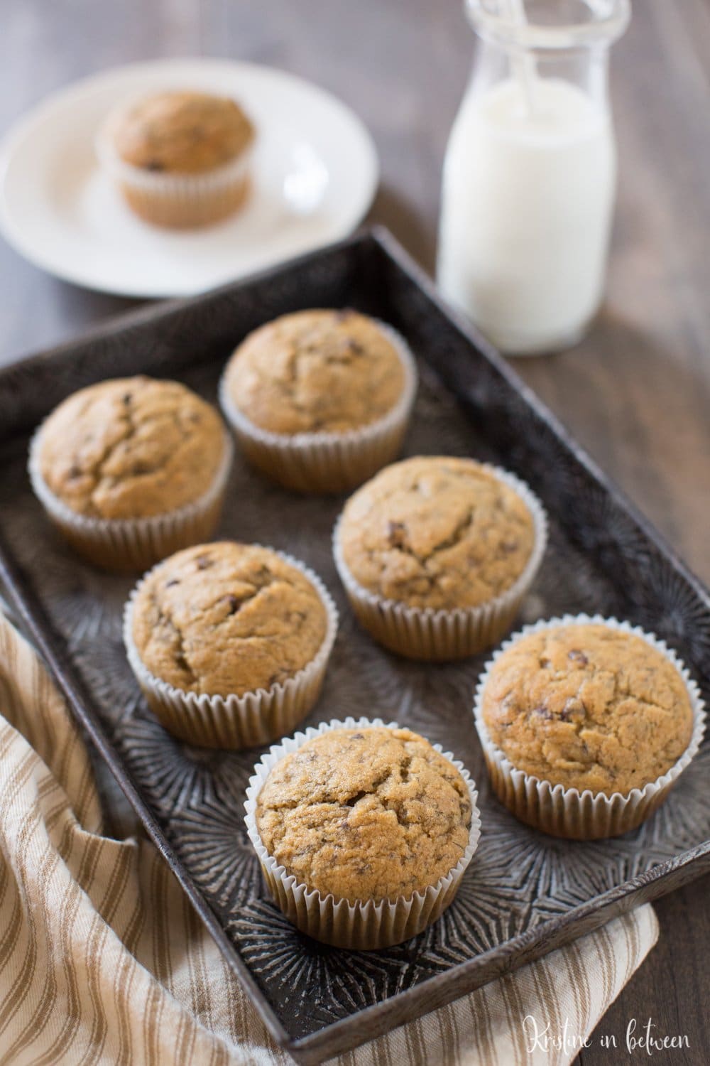 Whole Wheat Peanut Butter Banana Muffins | Kristine in Between