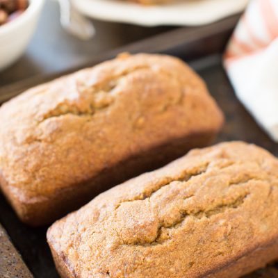 This pumpkin pecan banana bread is the perfect quick bread to make during the fall! It’s everything you love about banana bread with a delicious fall twist!