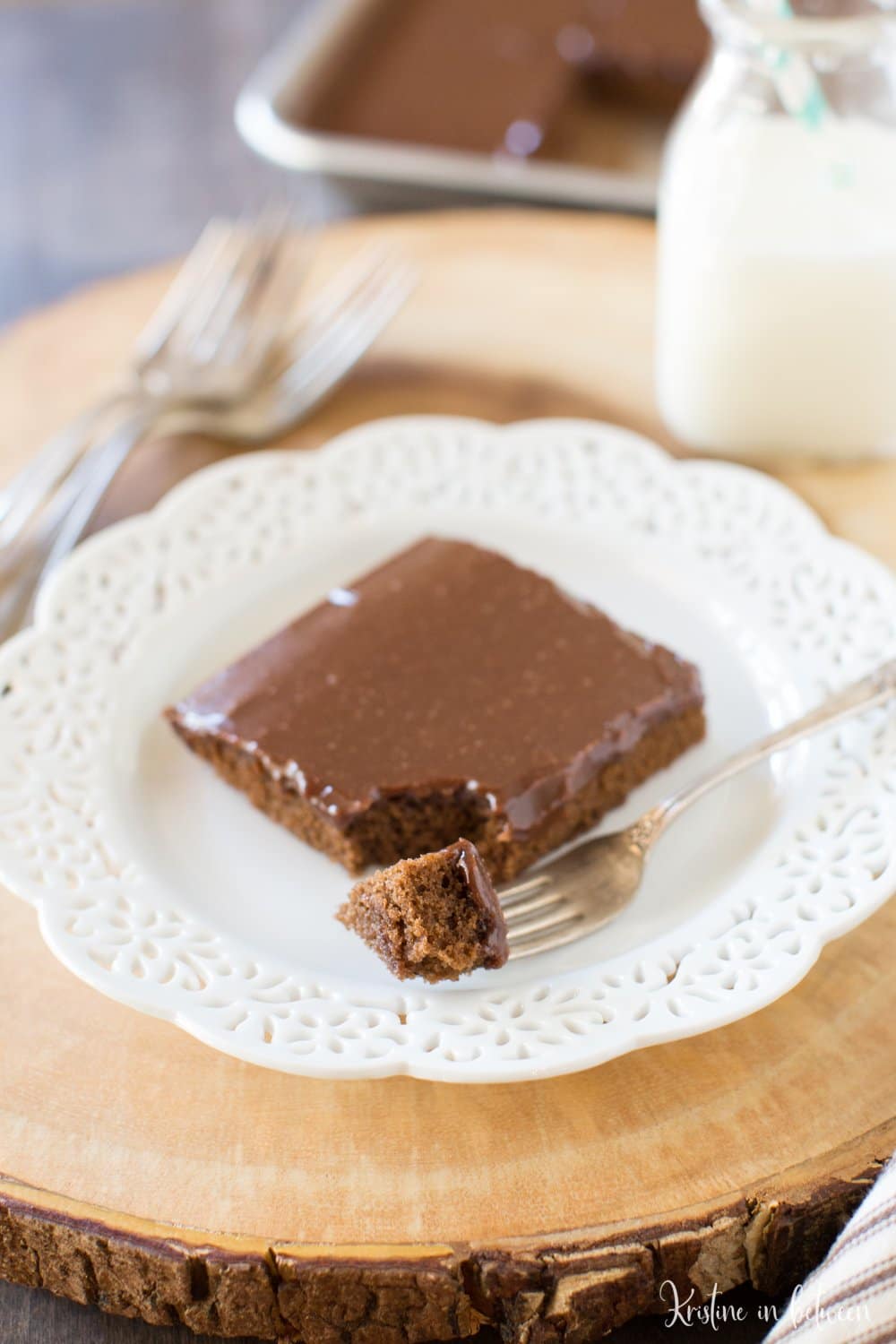 Is there anything more delightful than a soft, warm, chocolatey Texas sheet cake? No, I don't think so either! And even better, this small-batch recipe makes only a quarter of a sheet cake!