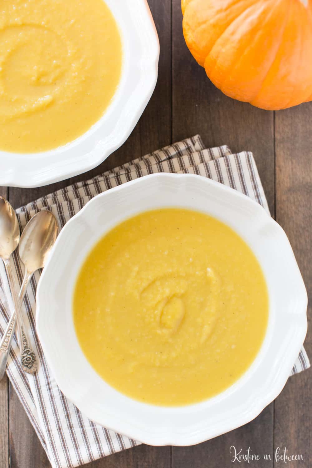 Fall is in the air! It's time for some classic pumpkin soup made with real ingredients!
