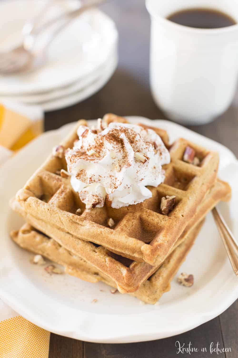 Whole Wheat Pumpkin Waffles | Kristine in Between