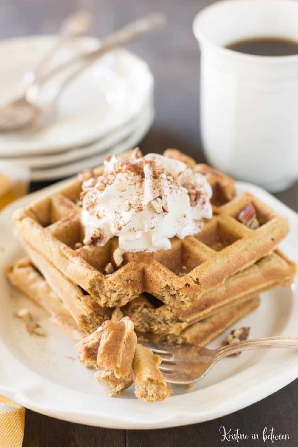 These small-batch whole wheat pumpkin waffles make the perfect fall breakfast!