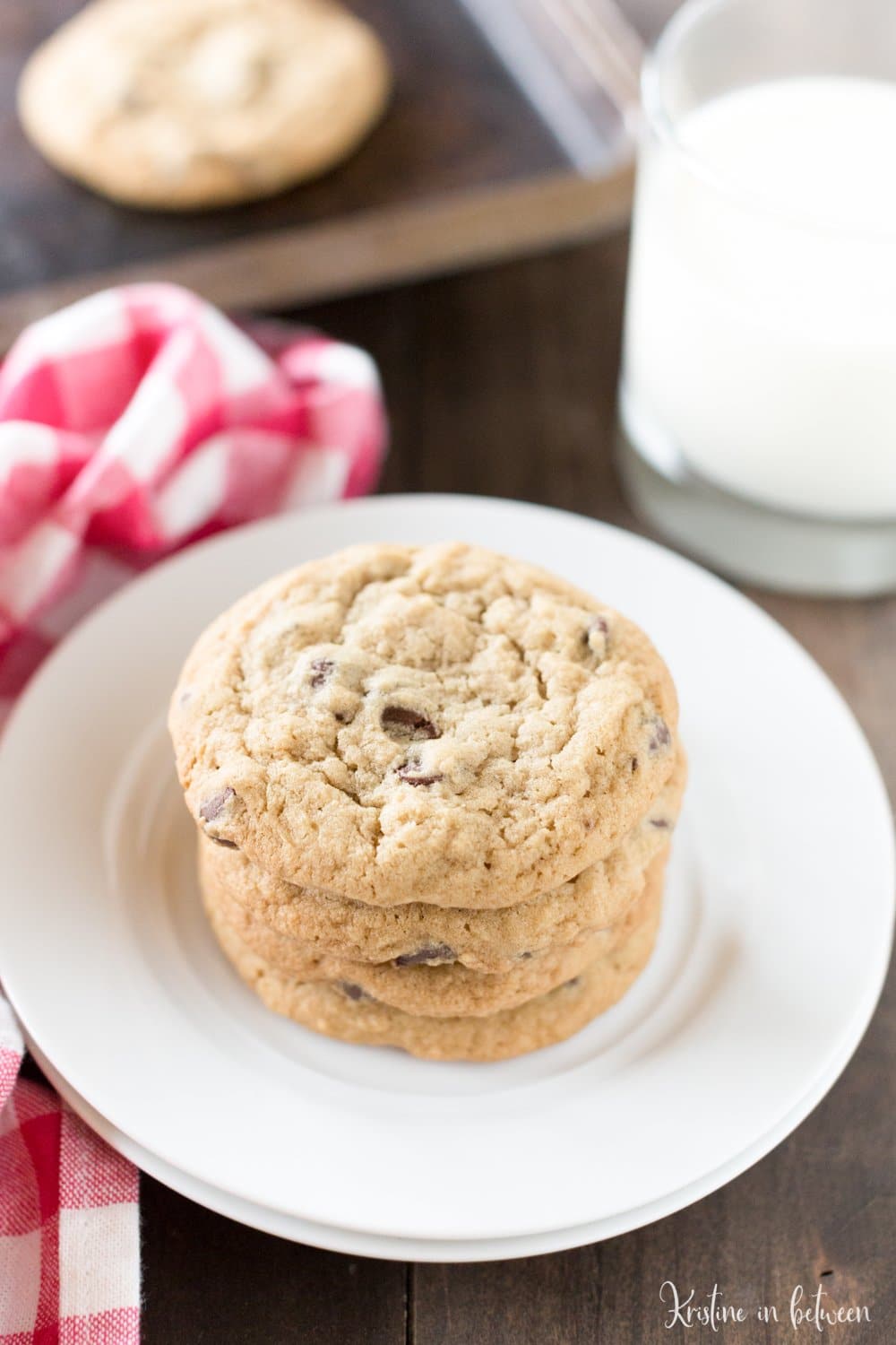 Giant chocolate chip cookies that are soft and chewy and loaded with chocolate chips!