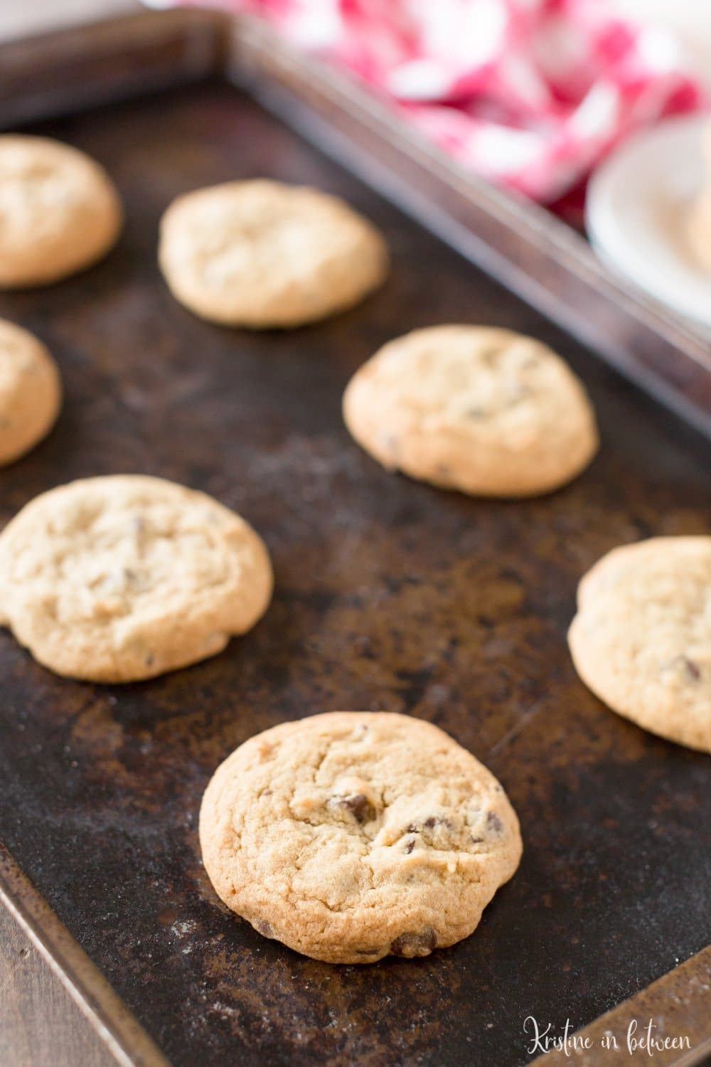 Giant chocolate chip cookies that are soft and chewy and loaded with chocolate chips!