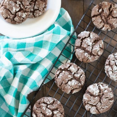 Thick and fudgy chocolate crinkle cookies that you can make in one bowl!