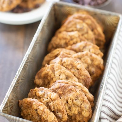 These are the perfect chewy oatmeal chocolate chip cookies!