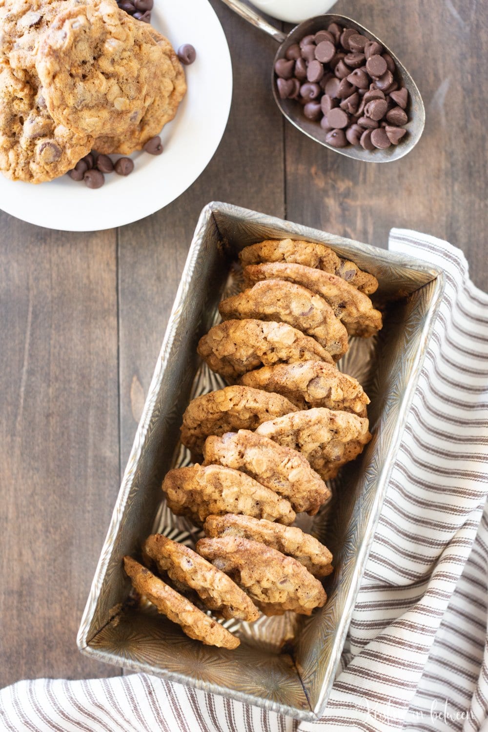 These are the perfect chewy oatmeal chocolate chip cookies!
