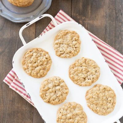 You'll love these super simple thin and chewy classic oatmeal cookies!