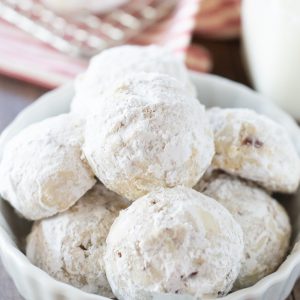 The best easy pecan snowball cookie recipe! The perfect holiday cookie!