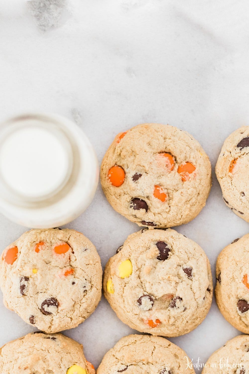 The best thick and chunky Reese's Pieces cookies that are loaded with chocolate chips and Reese's Pieces!