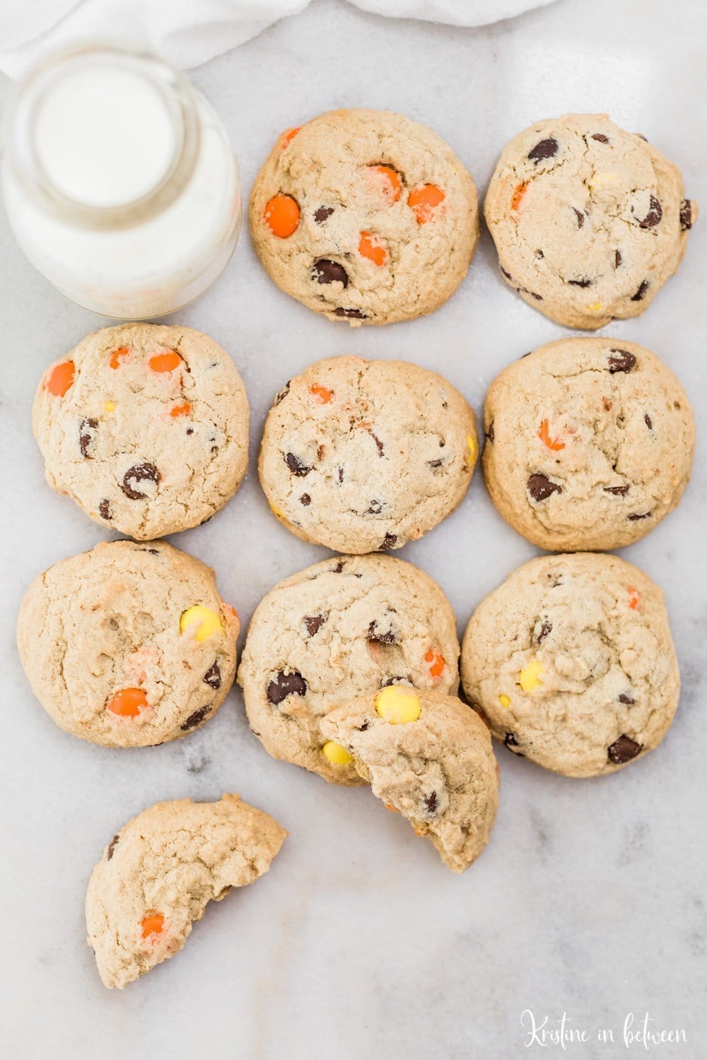 The best thick and chunky Reese's Pieces cookies that are loaded with chocolate chips and Reese's Pieces!