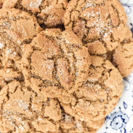 A plateful of peanut butter cookies.