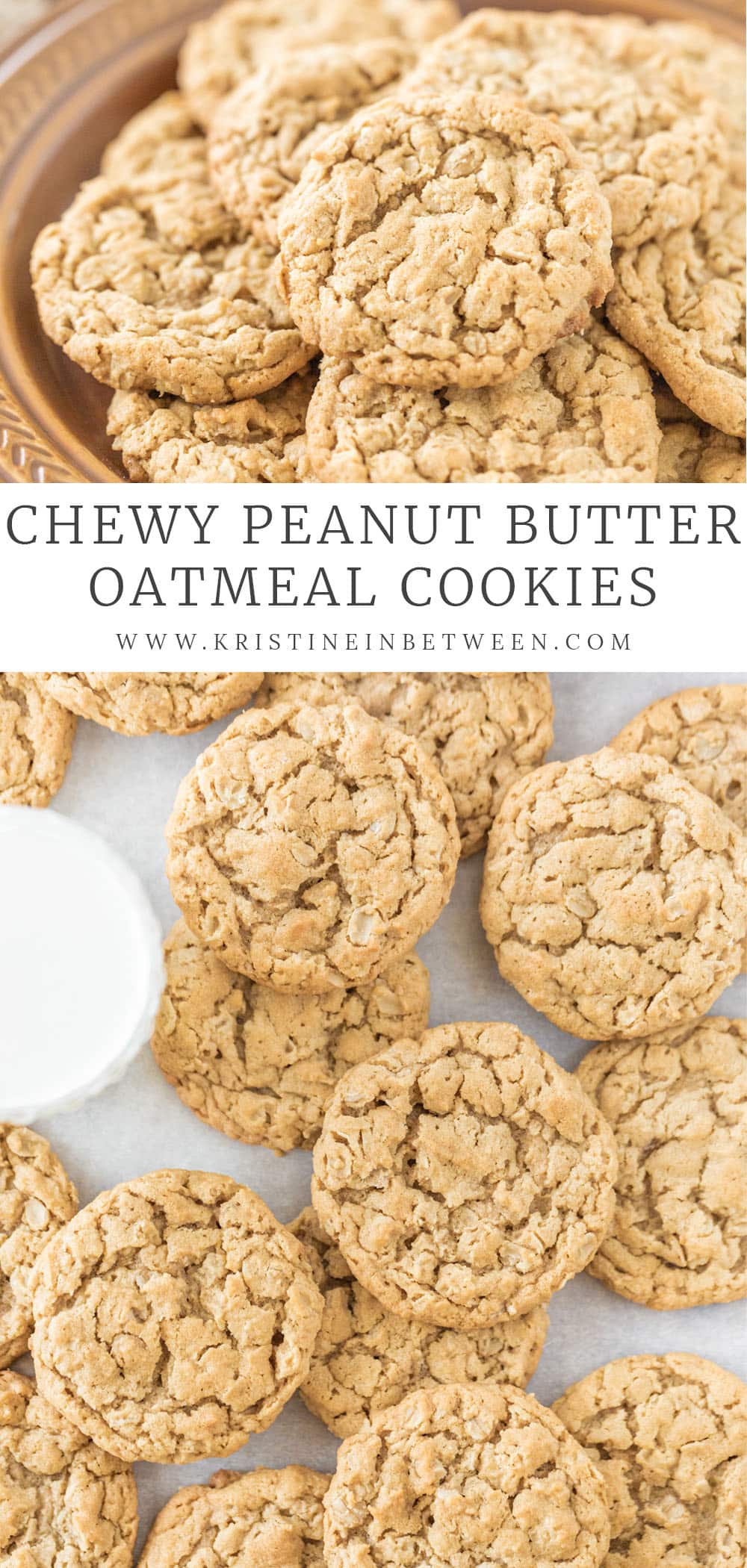 Chewy Peanut Butter Oatmeal Cookies | Kristine in Between